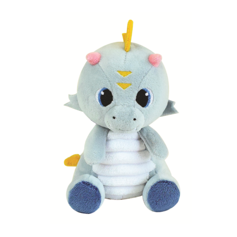  léon dragon peluche bleu gris 15 cm 